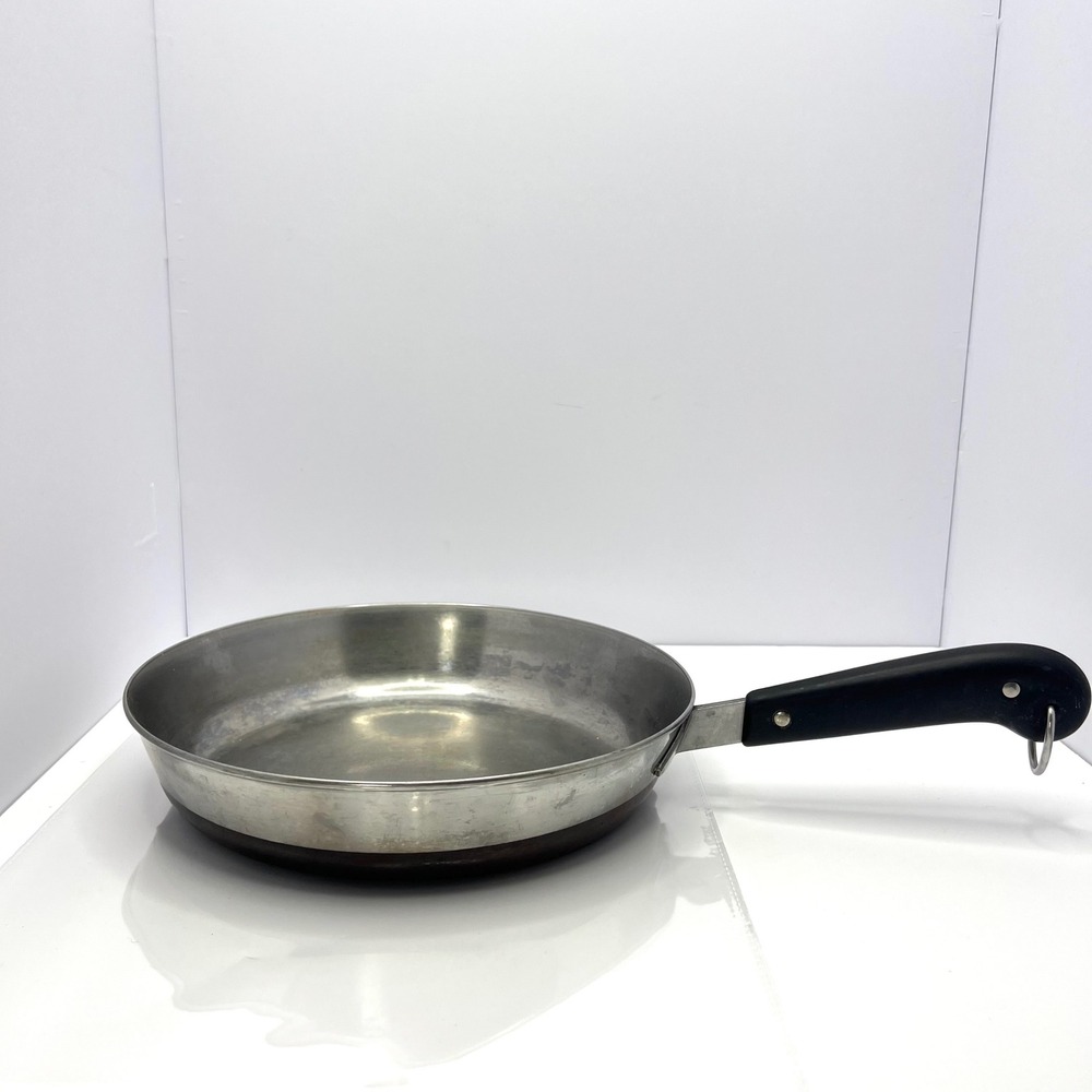 Revere Ware Skillet Fry Pan 10 Inch Copper Bottom‎ Vintage Cookware USA Made